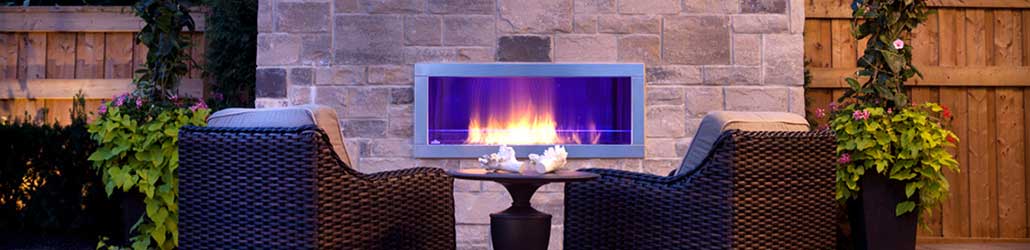 Outdoor linear Napoleon Fireplace